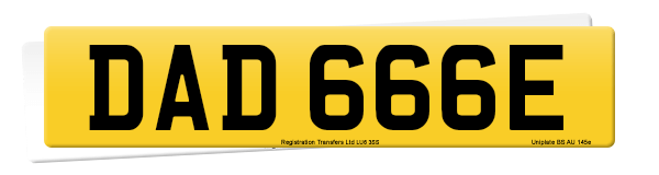 Registration number DAD 666E